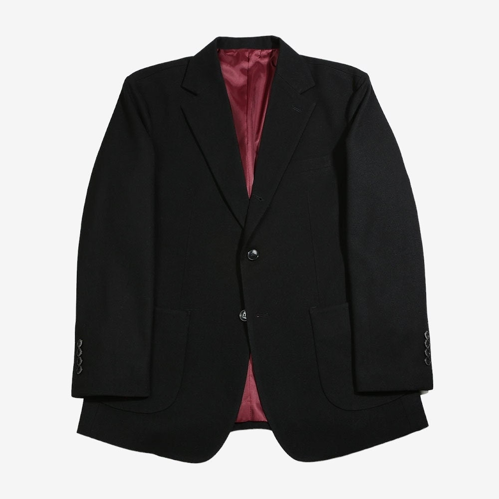 Basic Men's Wool Blend Single Suit Jacket in Black Color / 3button Tailored Blazer Single Breasted Jacket for Fall Winter