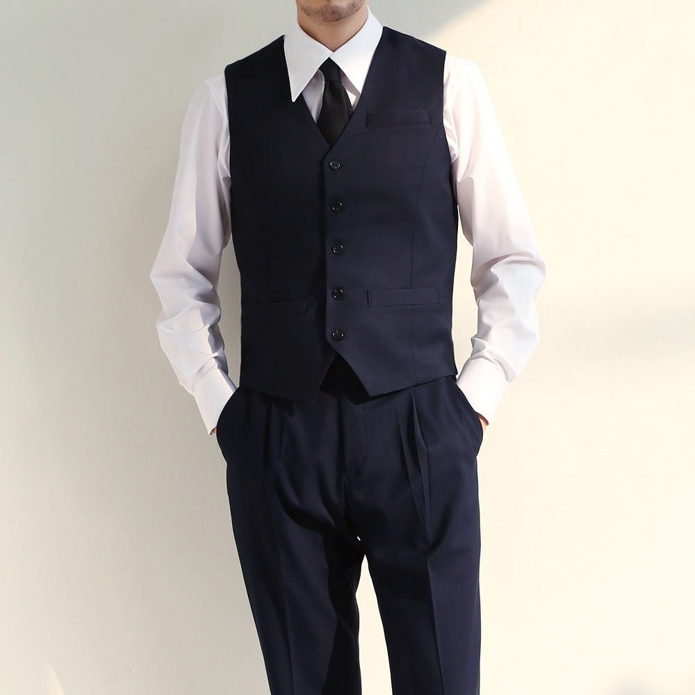 Basic Men's Suit Pants in Navy Color / Dress Trousers