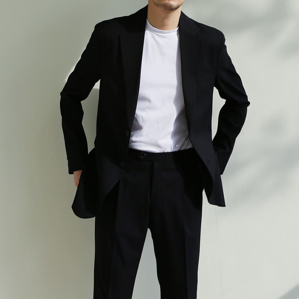 Basic Men's Suit Pants in Black Color / Dress Trousers