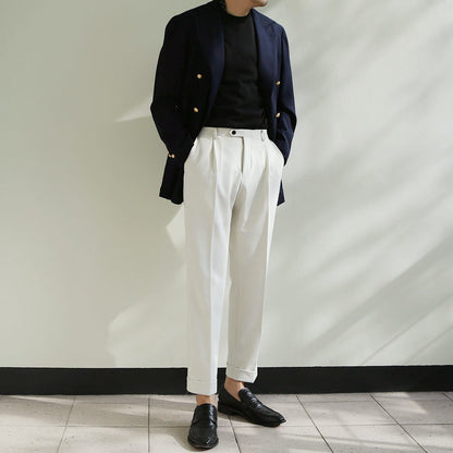 Basic Men's Suit Pants in Ivory Color / Dress Trousers