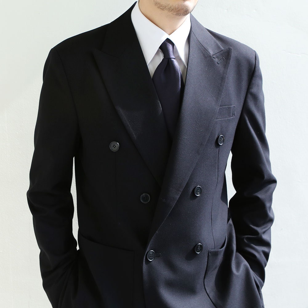 Basic Men's Double Breasted Suit Jacket in Black Color / Double Breasted Blazer Jacket