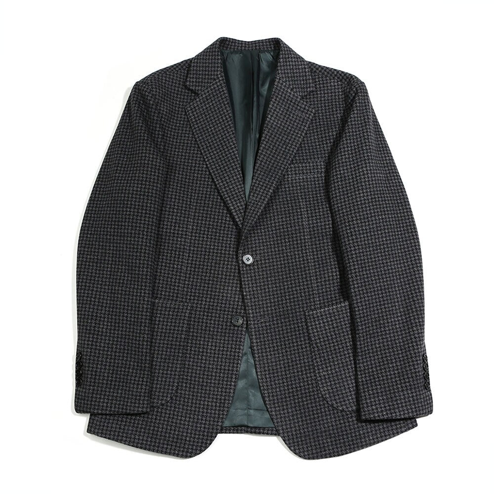 Classic Men's Wool Blend Single Suit Jacket in Dark Gray Color / 3roll 2button Tailored Blazer Single