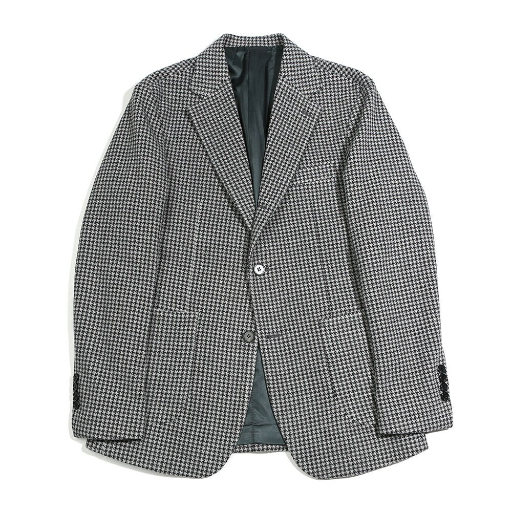 Classic Men's Wool Blend Single Suit Jacket in Light Gray Color / 3roll 2button Tailored Blazer Single Breasted Houndstooth Jacket