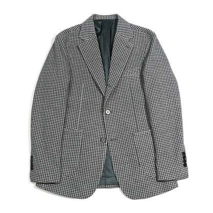 Classic Men's Wool Blend Single Suit Jacket in Light Gray Color / 3roll 2button Tailored Blazer Single Breasted Houndstooth Jacket