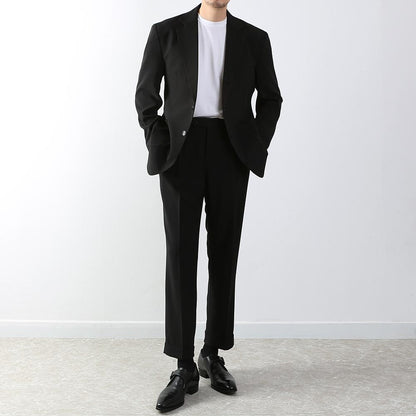 Classic Fit Men's Basic Suit Pants in Black Color / Dress Pleat Trousers