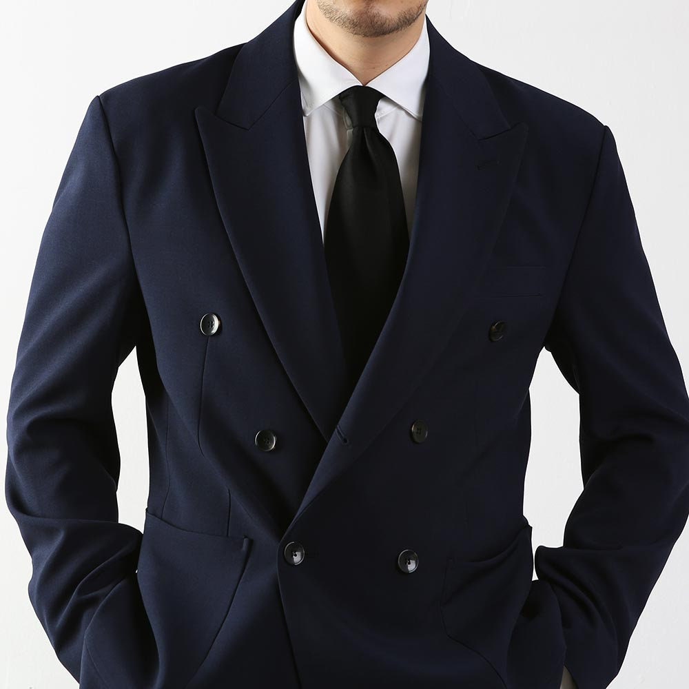 Classic Fit Men's Basic Double Breasted Suit Jacket in Navy Color / Double Breasted Blazer Jacket