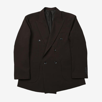 Basic Overfit Men's Double Breasted Suit Jacket in Brown Color / Double Breasted Blazer Jacket