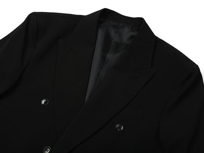 Basic Overfit Men's Double Breasted Suit Jacket in Black Color / Double Breasted Blazer Jacket