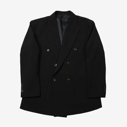 Basic Overfit Men's Double Breasted Suit Jacket in Black Color / Double Breasted Blazer Jacket