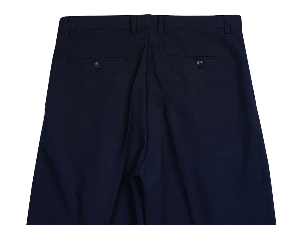 Basic Overfit Men's Suit Pants in Navy Color / Dress Pleat Semi-Balloon Fit Tailored Trousers