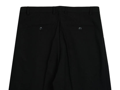 Basic Overfit Men's Suit Pants in Black Color / Dress Pleat Semi-Balloon Fit Tailored Trousers