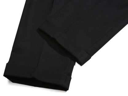 Classic Fit Men's Basic Wool Blend Suit Pants in Black Color / Dress Pleat Trousers for Fall Winter