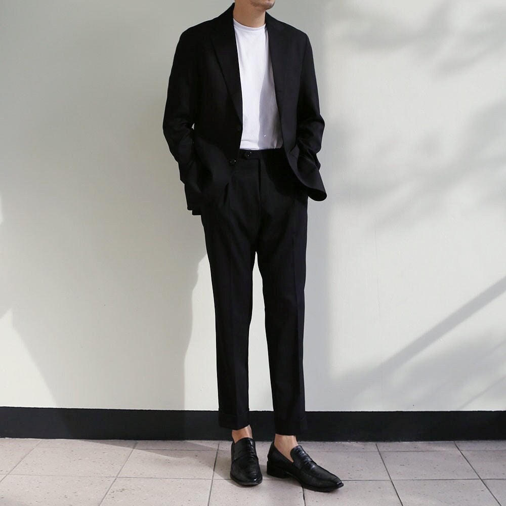 Basic Men's Suit Pants in Black Color / Dress Trousers