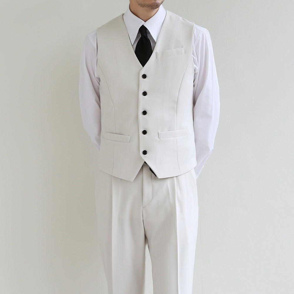 Basic Men's Suit Pants in Ivory Color / Dress Trousers