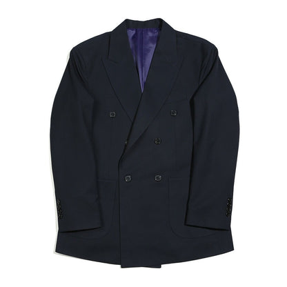 Basic Men's Double Breasted Suit Jacket in Navy Color / Double Breasted Blazer Jacket