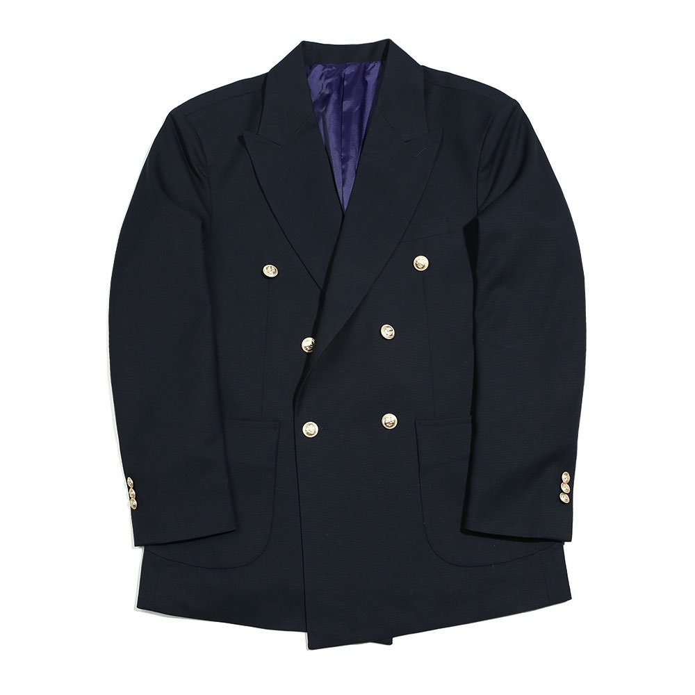 Basic Men's Gold Button Double Breasted Suit Jacket in Navy Color / Double Breasted Blazer Jacket