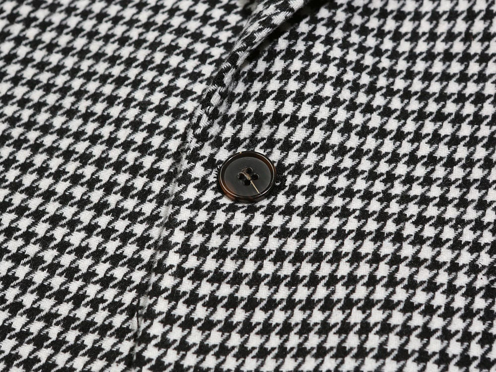 Classic Men's Wool Blend Single Sports Jacket / 3roll 2button Tailored Blazer Single Breasted Houndstooth Jacket