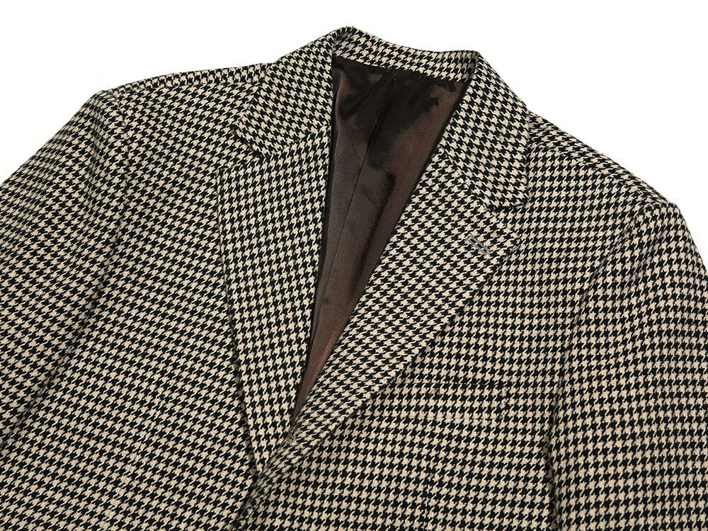 Classic Men's Wool Blend Single Sports Jacket / 3roll 2button Tailored Blazer Single Breasted Houndstooth Jacket