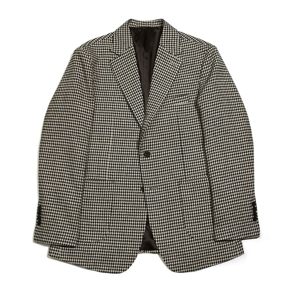 Classic Men's Wool Blend Single Sports Jacket / 3roll 2button Tailored Blazer Single Breasted Houndstooth Jacket