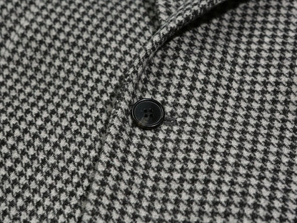 Classic Men's Wool Blend Single Suit Jacket in Light Gray Color / 3roll 2button Tailored Blazer Single Breasted Houndstooth Jacket