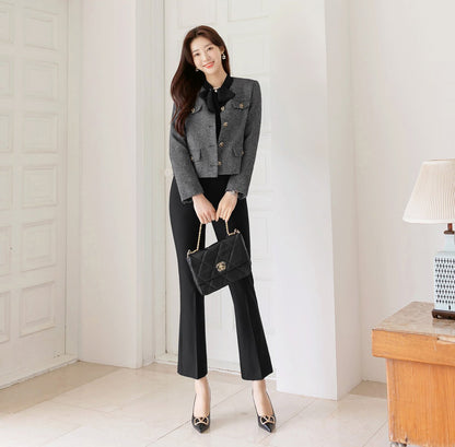 Elegant Classic Tweed Jacket Blazer for Women / Korean Style Classic Cardigan Autumn Winter Blazer / Long Sleeve Soft Jacket