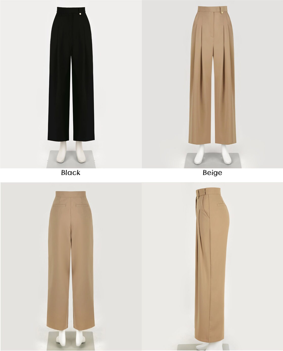 Comfortable Elegant Wide Slacks Pants for Women / Korean Style Women Two Pintuck Wide Slacks / Comfortable Casual Office School Pants