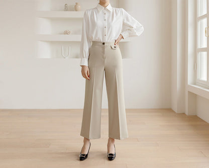 Comfortable Elegant Wide Slacks Pants for Women / Korean Style Women Wide Slacks / Comfortable Casual Office School Pants