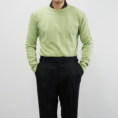 Classic Men's Warm Crew Neck Long Sleeve Knit Top / Korean Style Men Clothes / Office Look Top / Everyday Basic Soft Knit Top