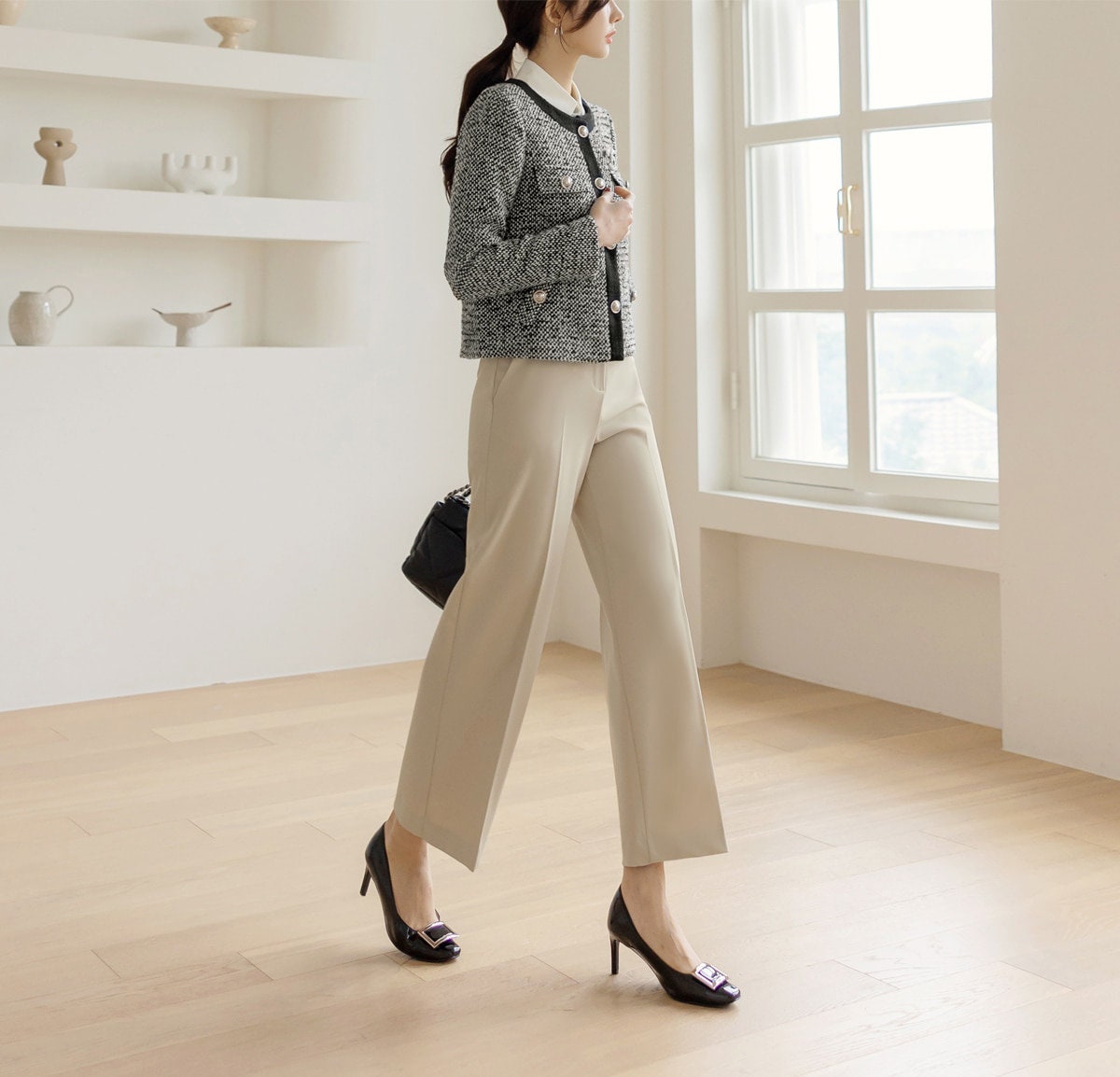 Comfortable Elegant Wide Slacks Pants for Women / Korean Style Women Wide Slacks / Comfortable Casual Office School Pants