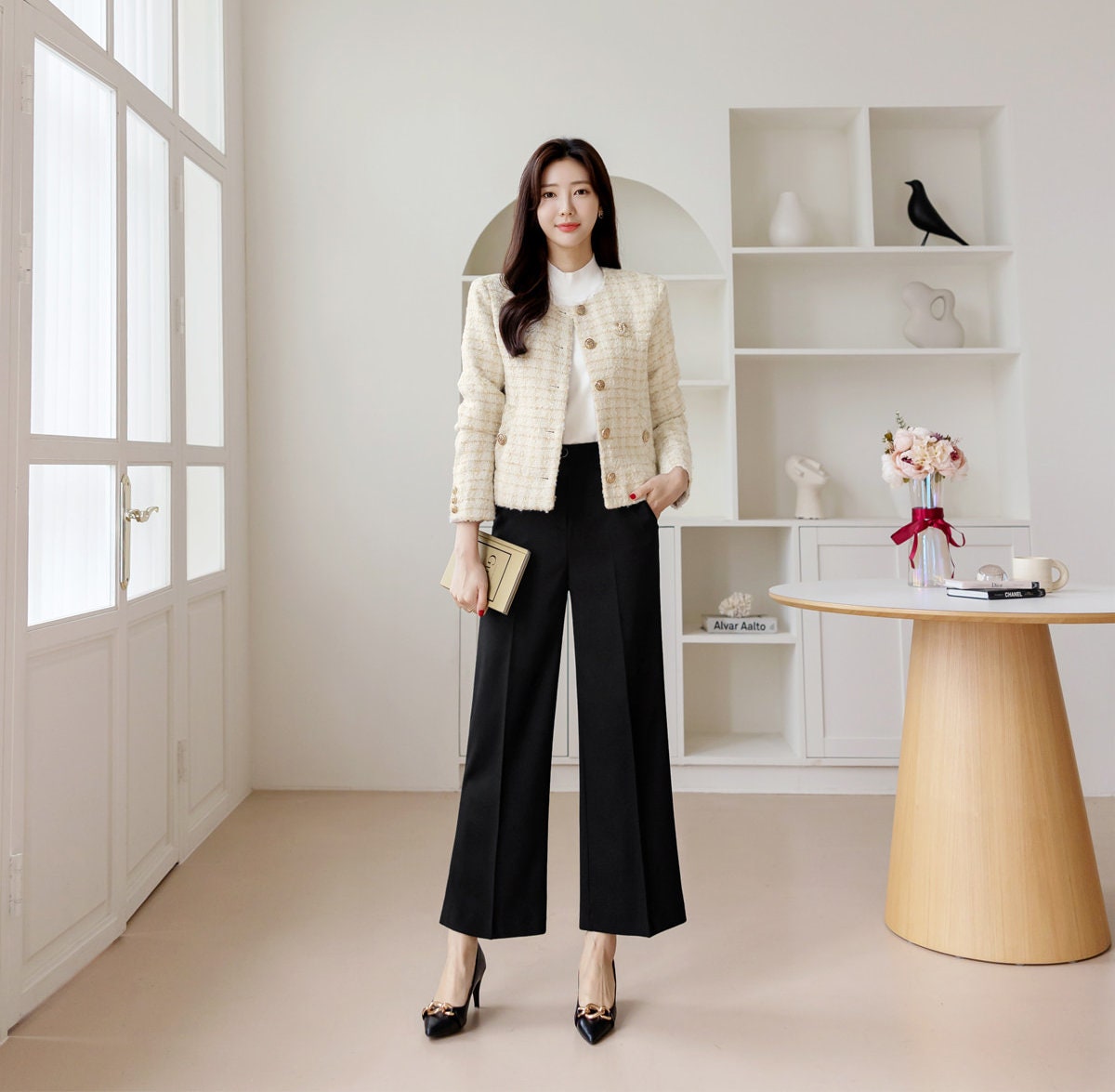 Comfortable Elegant Wide Slacks Pants for Women / Korean Style Women Wide Slacks / Comfortable Casual Office School Pants