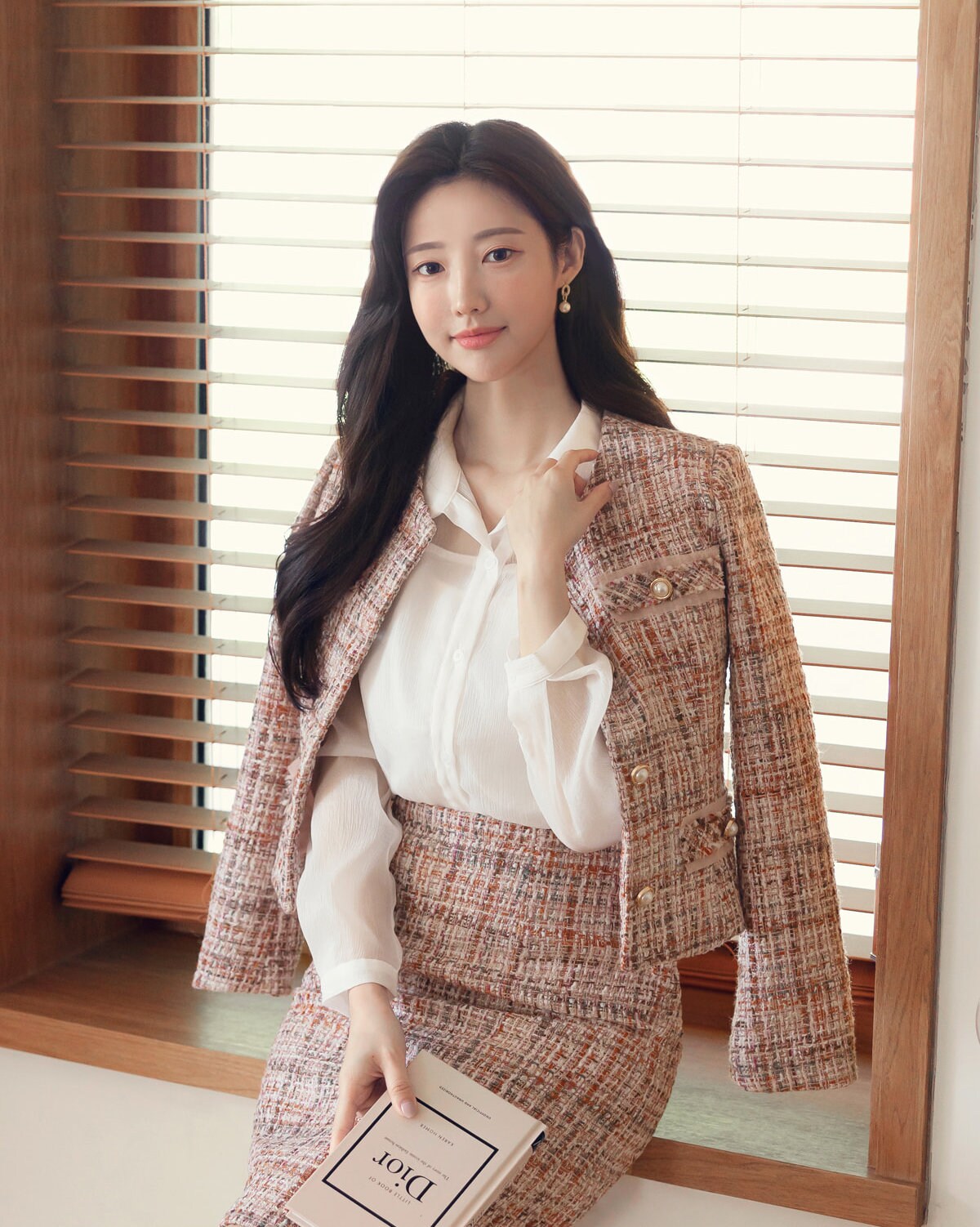 Elegant Tweed Jacket Blazer for Fall Winter / Korean Style Classic Set up Jacket / Long Sleeve Soft Jacket / Luxury wear Elegant Jacket