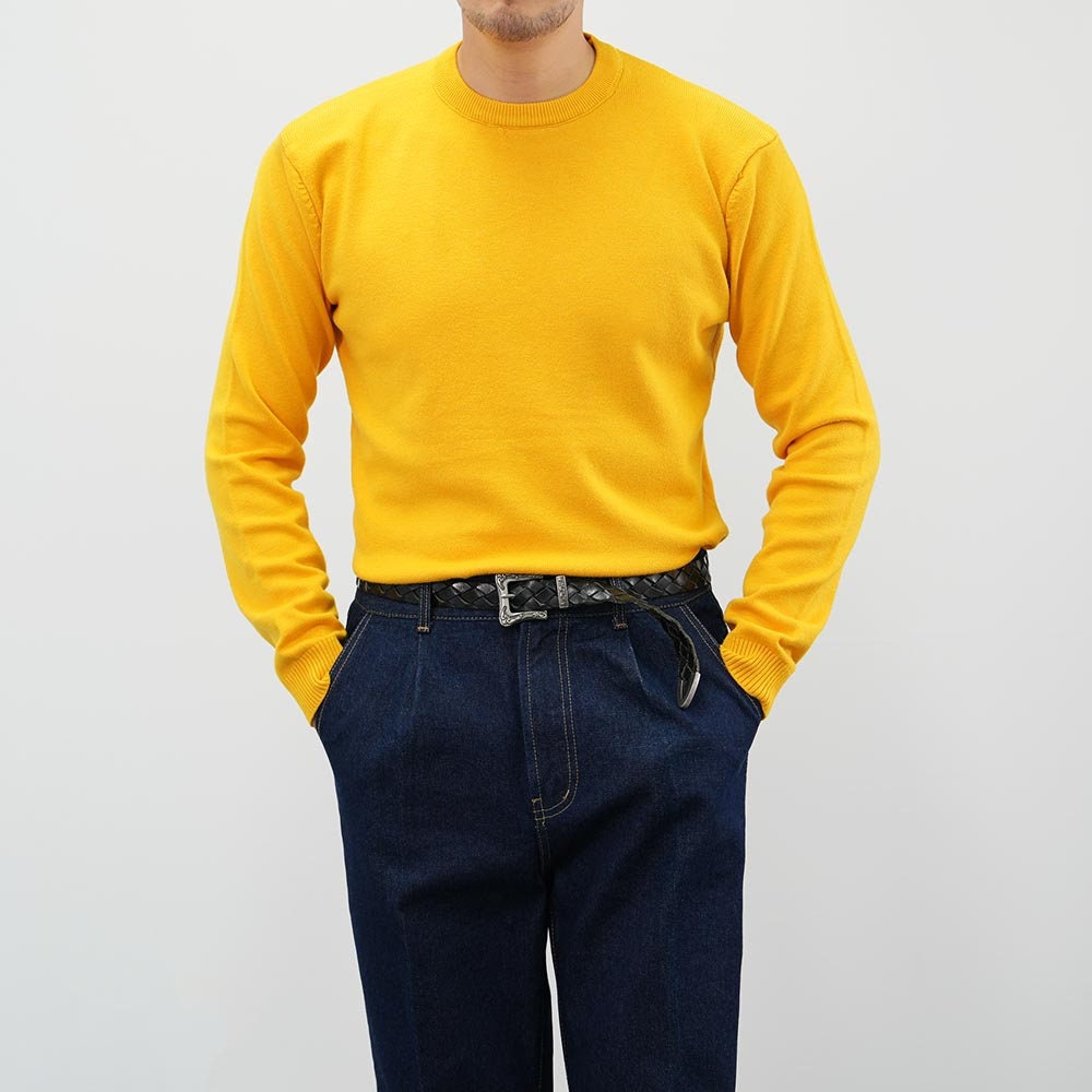 Classic Men's Warm Crew Neck Long Sleeve Knit Top / Korean Style Men Clothes / Office Look Top / Everyday Basic Soft Knit Top