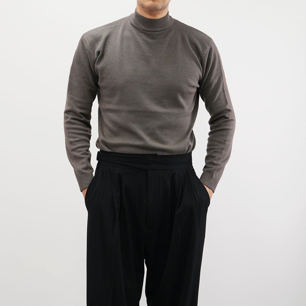 Classic Men's Warm Mock Neck Long Sleeve Knit Top / Korean Style Men Clothes / Office Look Top / Everyday Basic Soft Knit Top