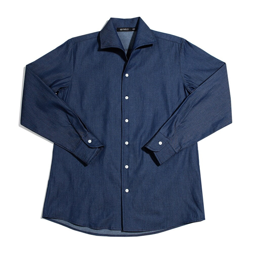 Classic Men's Long Sleeve Top Denim Dress Shirts / Korean Style Men Clothes / Office Look Top / Everyday Basic Soft Cotton Shirts