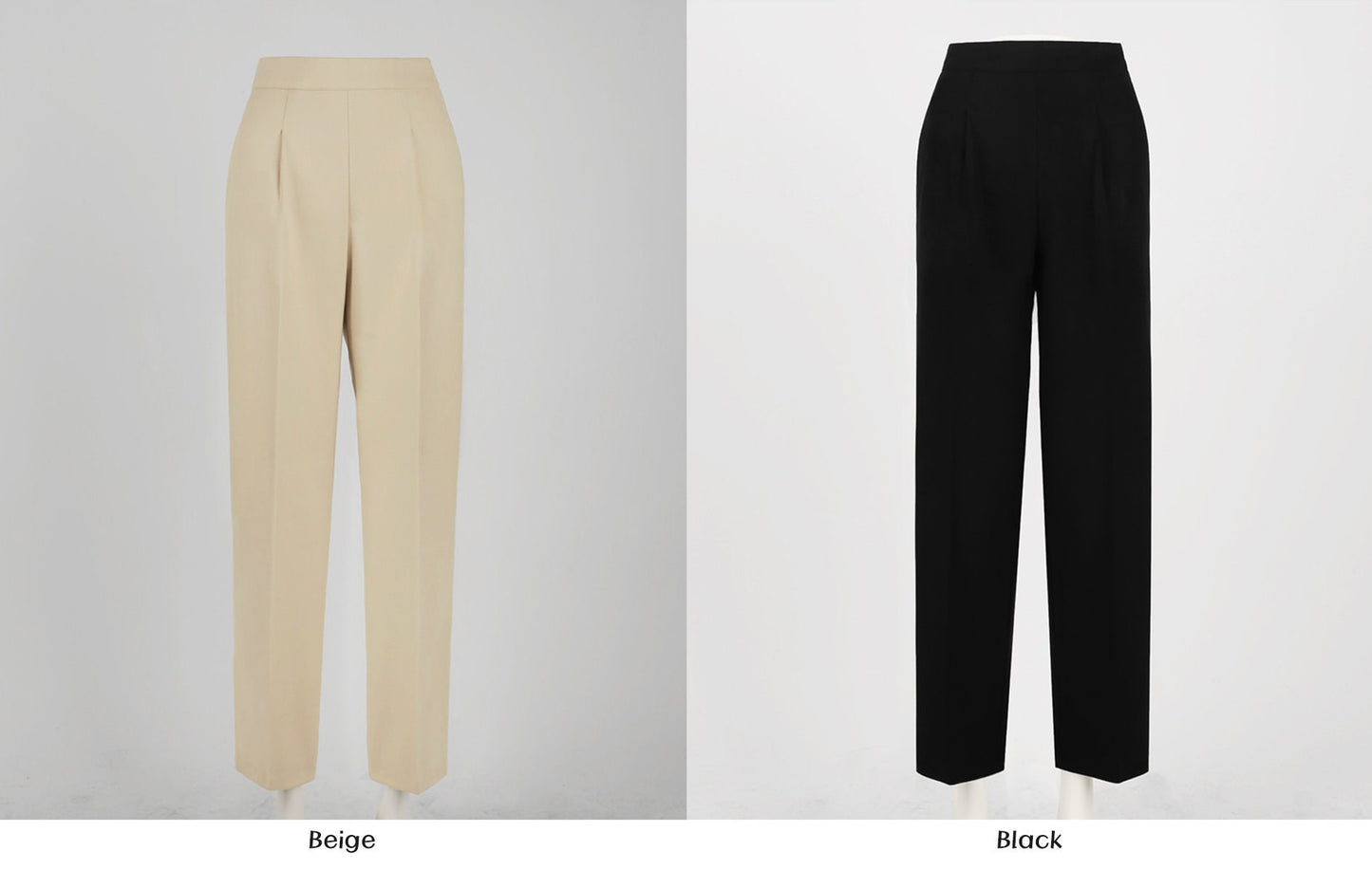 Comfortable Elegant Pin-Tuck Straight Slacks / Korean Style Women Semi-Wide Pants / Comfortable Office School Pants for Fall Winter