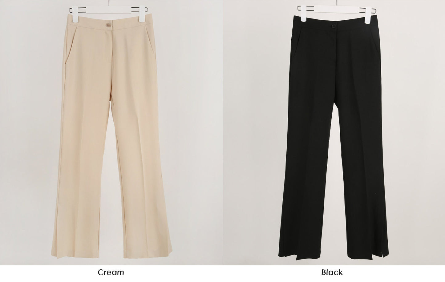 Elegant Feminine Slit Slacks for Women / Korean Style Pants, Comfortable Casual Office School Pants for Spring Fall