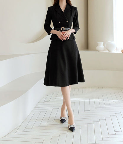 Elegant Feminin Flare Skirt / Korean Style Party Dress Skirt / Spring Fall Clasic Simple Flare Skirt / Daily Set up Skirt for Women