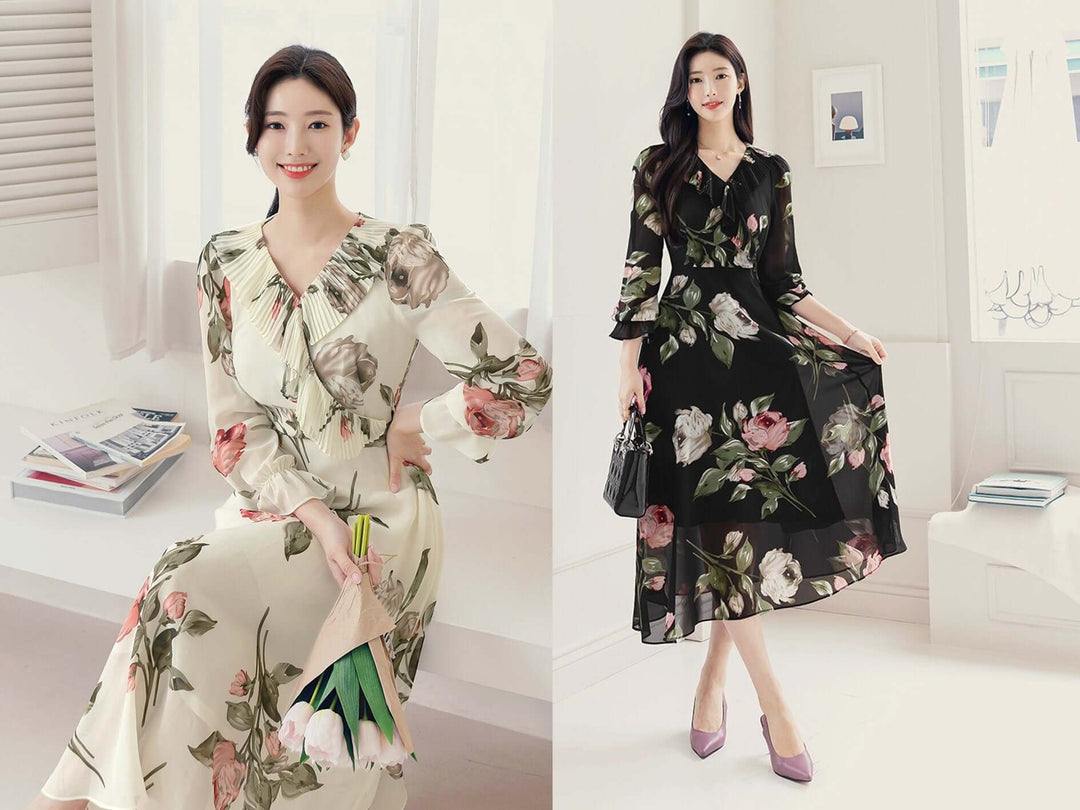 sachin and babi light blue dress Summer dress for casual women's elegant chic fashion beach Party formal  occasion korean style Floral Chiffon long dresses NS5603 main image 0