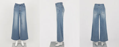 Comfortable Boot Cut Wide Denim Pants for Women / Korean Style Women Wide Slacks / Comfortable Casual Office School Jeans