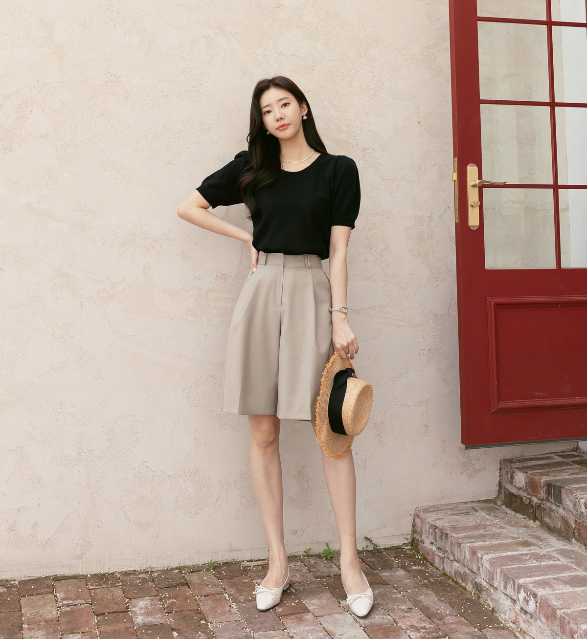 Elegant Feminin Half Pants / Korean Style Daily Short Pants / Clasic Simple Summer Pants