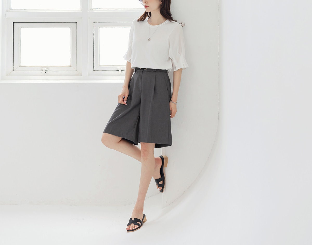 Elegant Feminin Half Pants / Korean Style Daily Short Pants / Clasic Simple Summer Pants