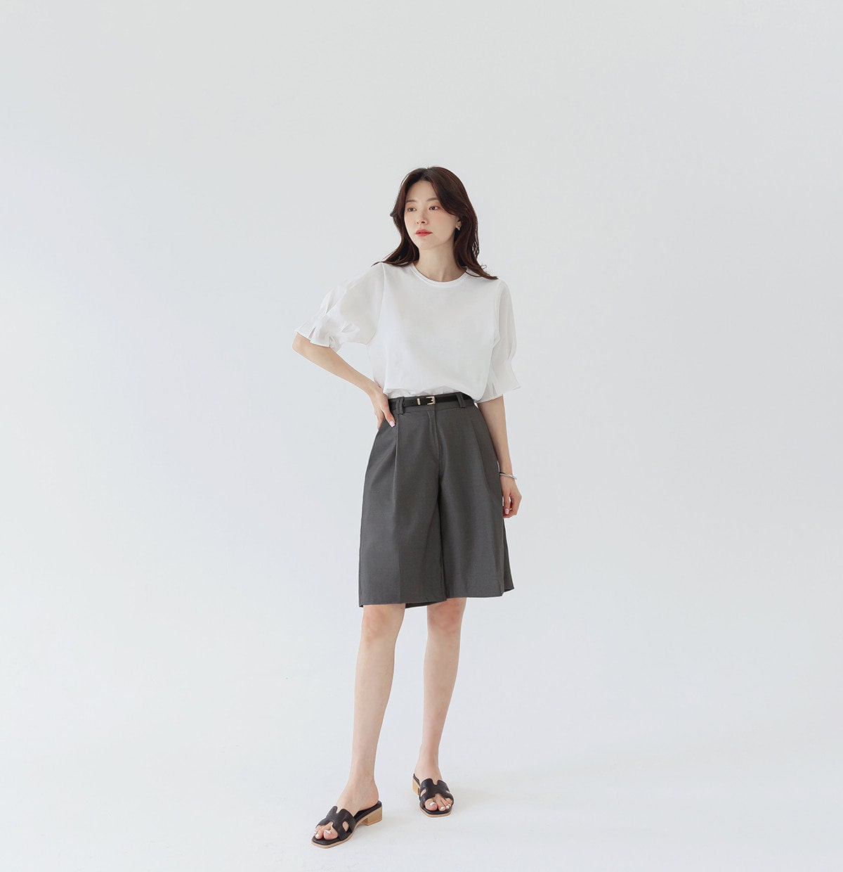 Elegant Feminin Half Pants / Korean Style Daily Short Pants / Clasic Simple Summer Pants