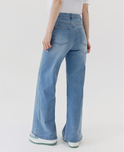 Comfortable Boot Cut Wide Denim Pants for Women / Korean Style Women Wide Slacks / Comfortable Casual Office School Jeans