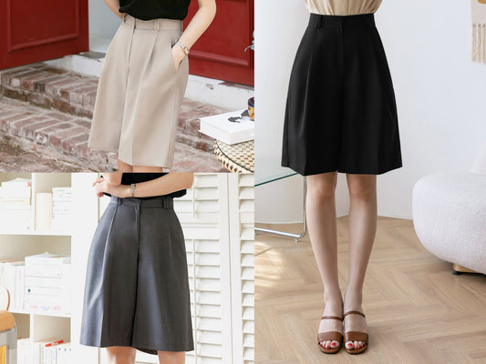 Elegant Feminin Half Pants / Korean Style Daily Short Pants / Clasic Simple Summer Pants