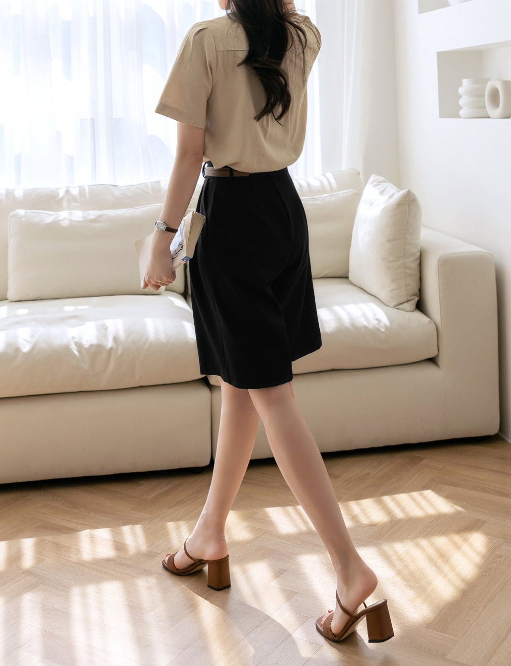 Elegant Feminin Half Pants / Korean Style Daily Short Pants / Clasic Simple Summer Pants