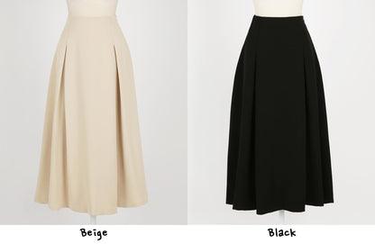 Elegant Feminin Pin-tuck Flare Skirt / Korean Style Party Dress Skirt / Spring Fall Daily Dressy Midi Skirt / Clasic Simple Flare Skirt