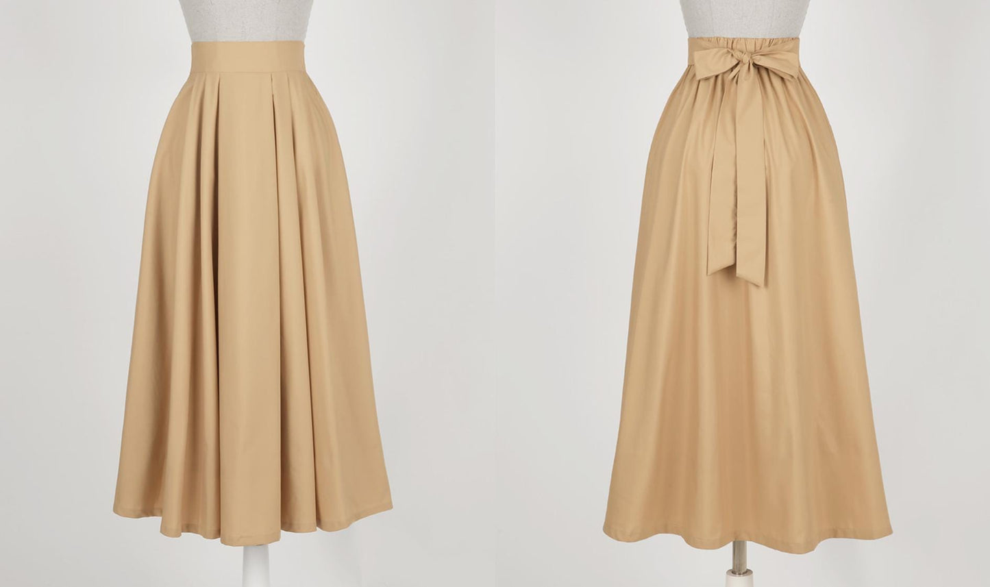 Elegant Feminin Elastic Waist Band Flare Skirt / Korean Style Party Dress Skirt / Spring Fall Daily Dressy Midi Skirt