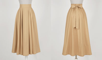 Elegant Feminin Elastic Waist Band Flare Skirt / Korean Style Party Dress Skirt / Spring Fall Daily Dressy Midi Skirt