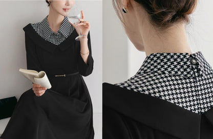 Elegant Feminine Off-shoulder Layered Style Dress / Korean Style Midi Dress / Elegant Luxury Dress